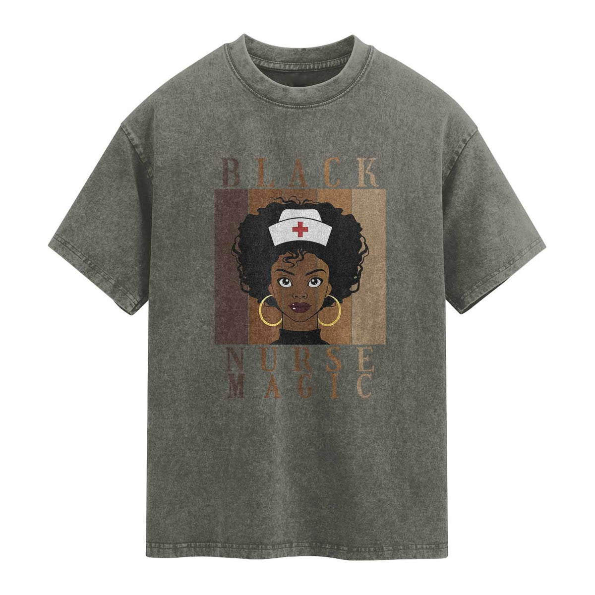 Black Nurse Magic Washed Cotton T-Shirt Black History Month Nurse Gift