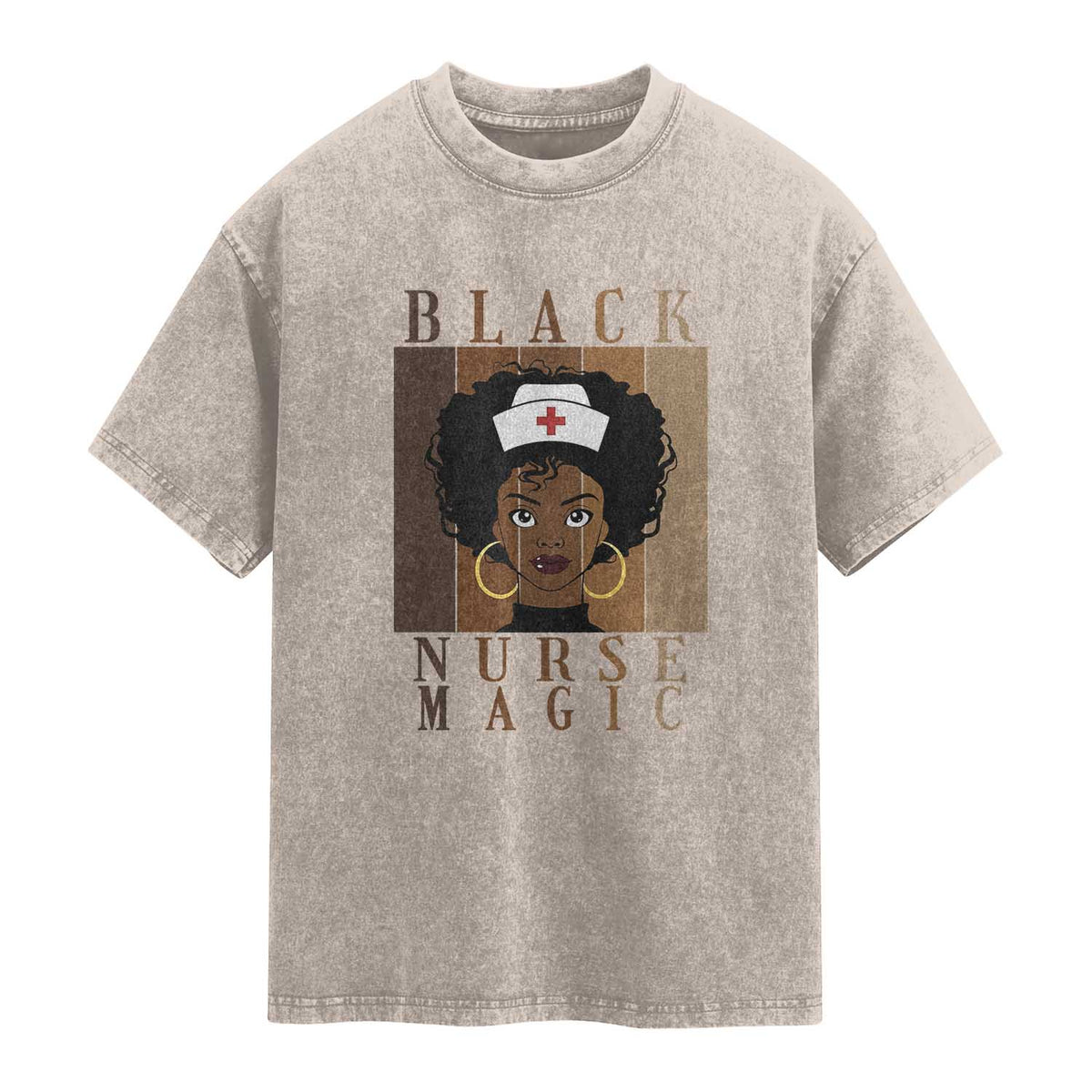 Black Nurse Magic Washed Cotton T-Shirt Black History Month Nurse Gift