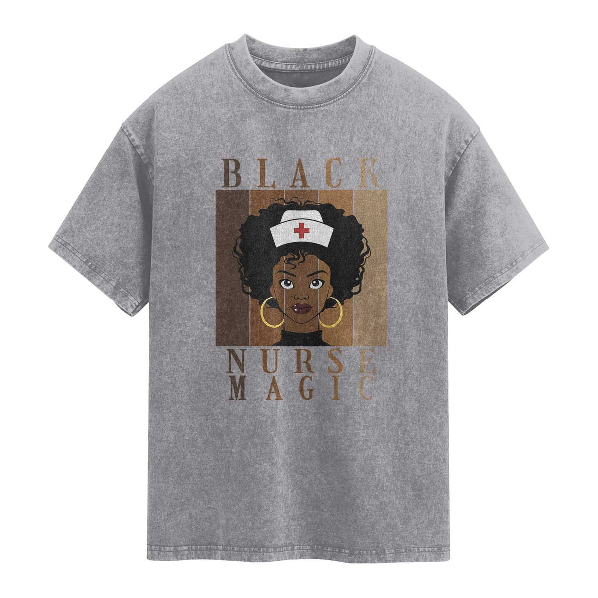 Black Nurse Magic Washed Cotton T-Shirt Black History Month Nurse Gift