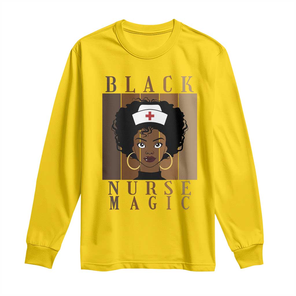 Black Nurse Magic Long Sleeve Shirt Black History Month Nurse Gift TS12 Daisy Print Your Wear