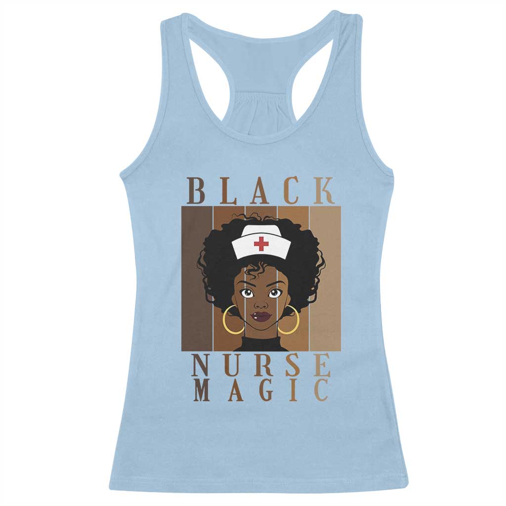 Black Nurse Magic Racerback Tank Top Black History Month Nurse Gift TS12 Light Blue Print Your Wear
