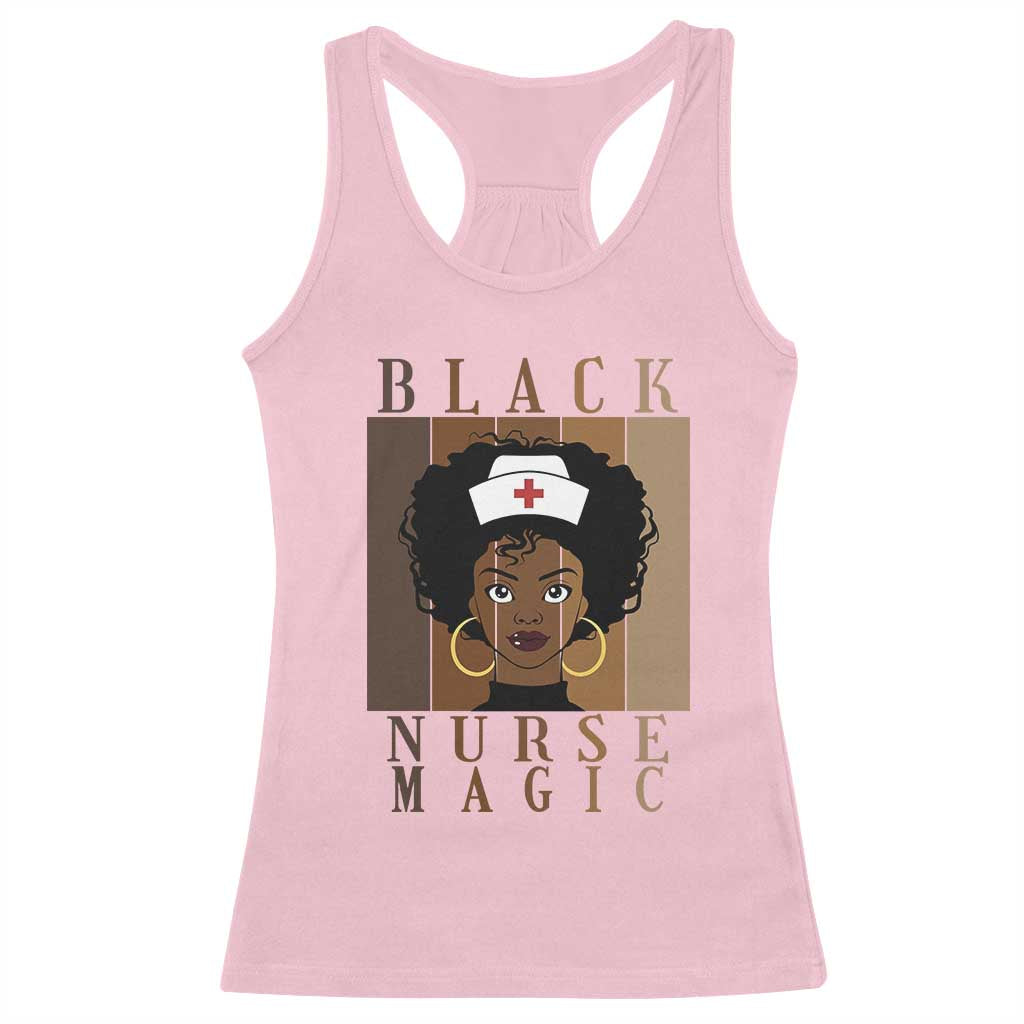 Black Nurse Magic Racerback Tank Top Black History Month Nurse Gift TS12 Light Pink Print Your Wear