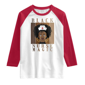 Black Nurse Magic Raglan Shirt Black History Month Nurse Gift TS12 White Red Print Your Wear