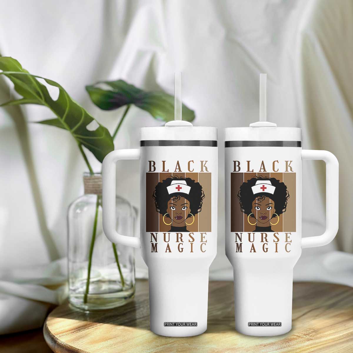 Black Nurse Magic Tumbler With Handle Black History Month Nurse Gift TS12 Print Your Wear