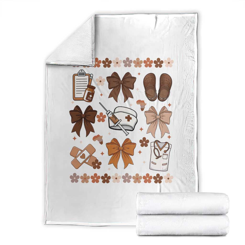Proud Black Nurse Throw Blanket Gift For African Nurse Black History TS12 White Print Your Wear