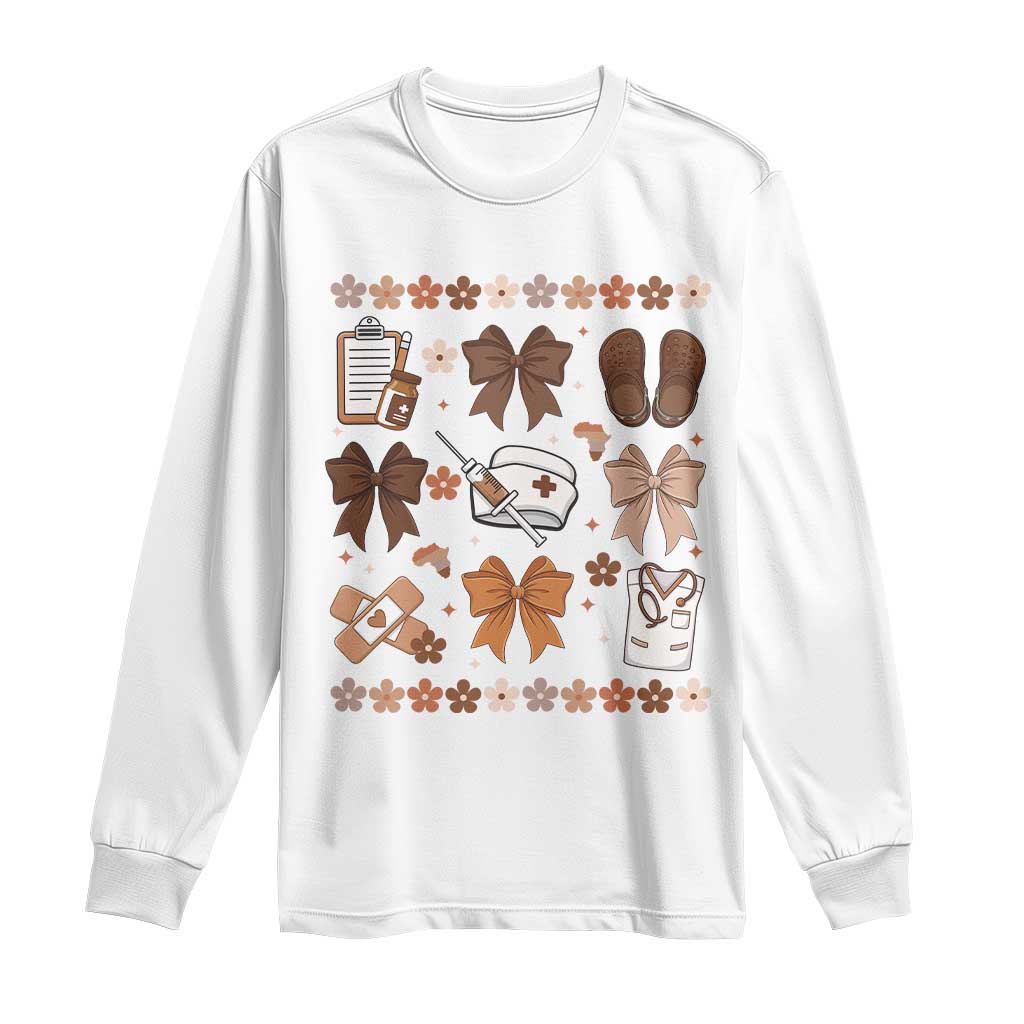 Proud Black Nurse Long Sleeve Shirt Gift For African Nurse Black History TS12 White Print Your Wear