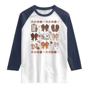 Proud Black Nurse Raglan Shirt Gift For African Nurse Black History TS12 White Navy Print Your Wear