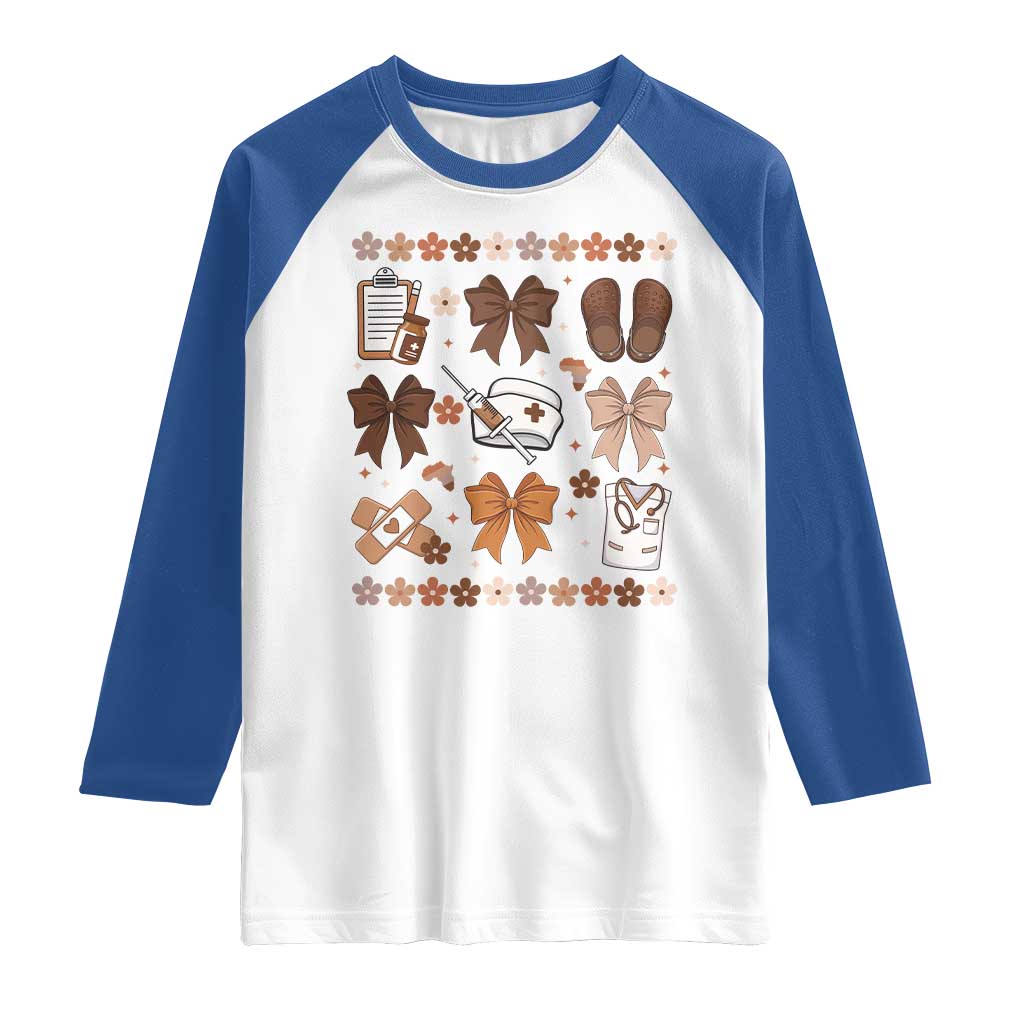 Proud Black Nurse Raglan Shirt Gift For African Nurse Black History TS12 White Royal Print Your Wear