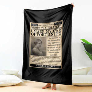 Madam C.J. Walker Throw Blanket I Made My Own Opportunity TS12 Print Your Wear