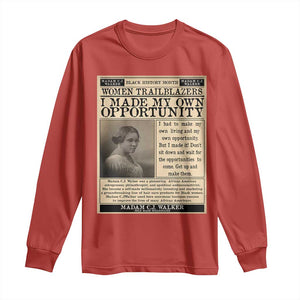 Madam C.J. Walker Long Sleeve Shirt I Made My Own Opportunity TS12 Red Print Your Wear