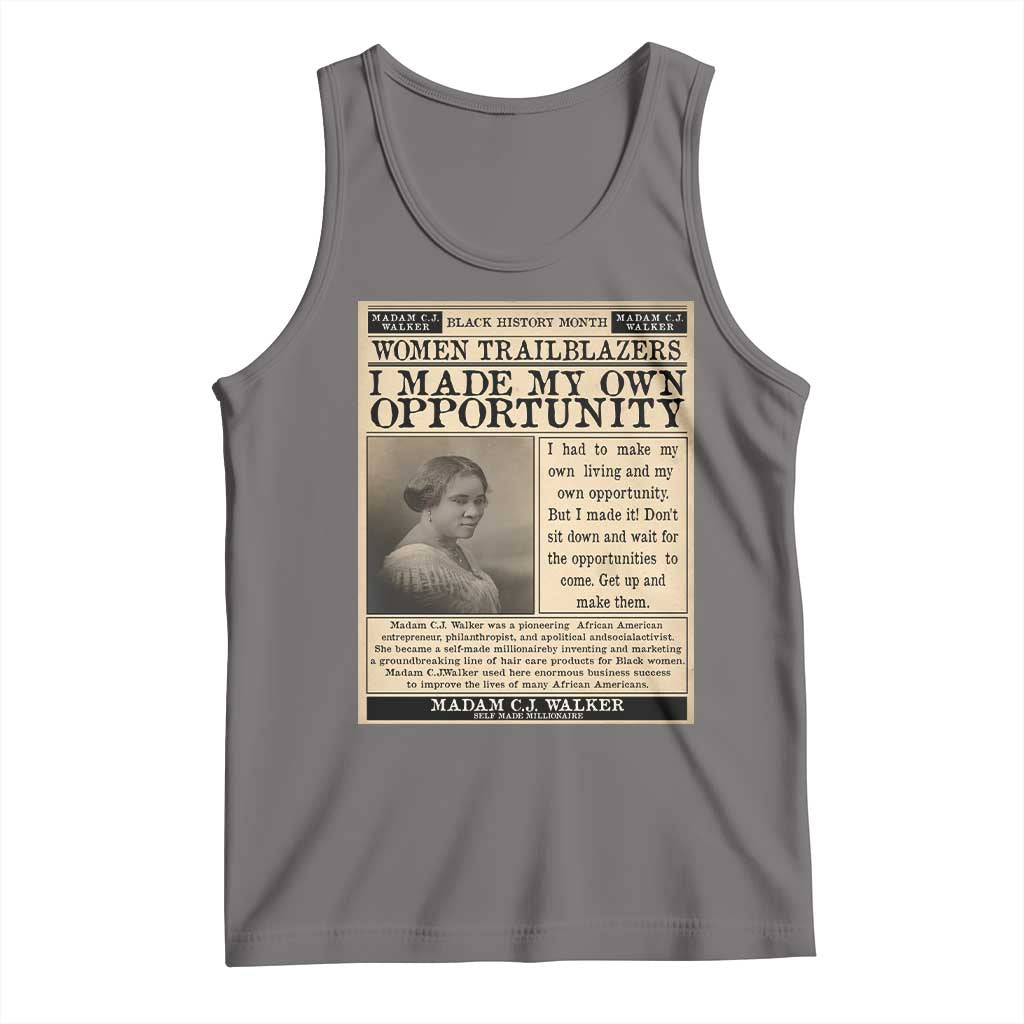 Madam C.J. Walker Tank Top I Made My Own Opportunity TS12 Deep Heather Print Your Wear