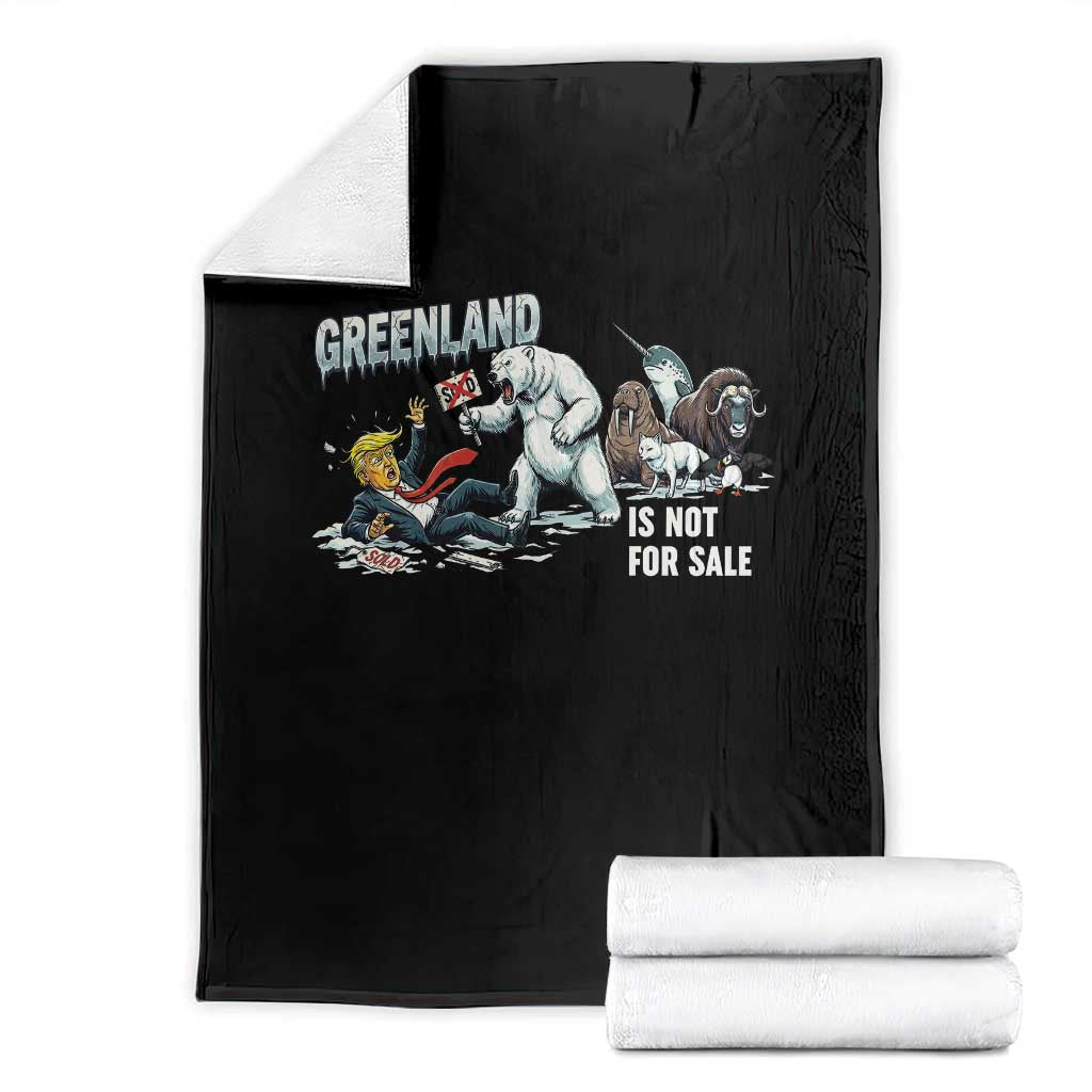 Greenland Not For Sale Throw Blanket Political Humor Gift TS12 Black Print Your Wear