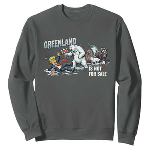 Greenland Not For Sale Sweatshirt Political Humor Gift TS12 Dark Heather Print Your Wear