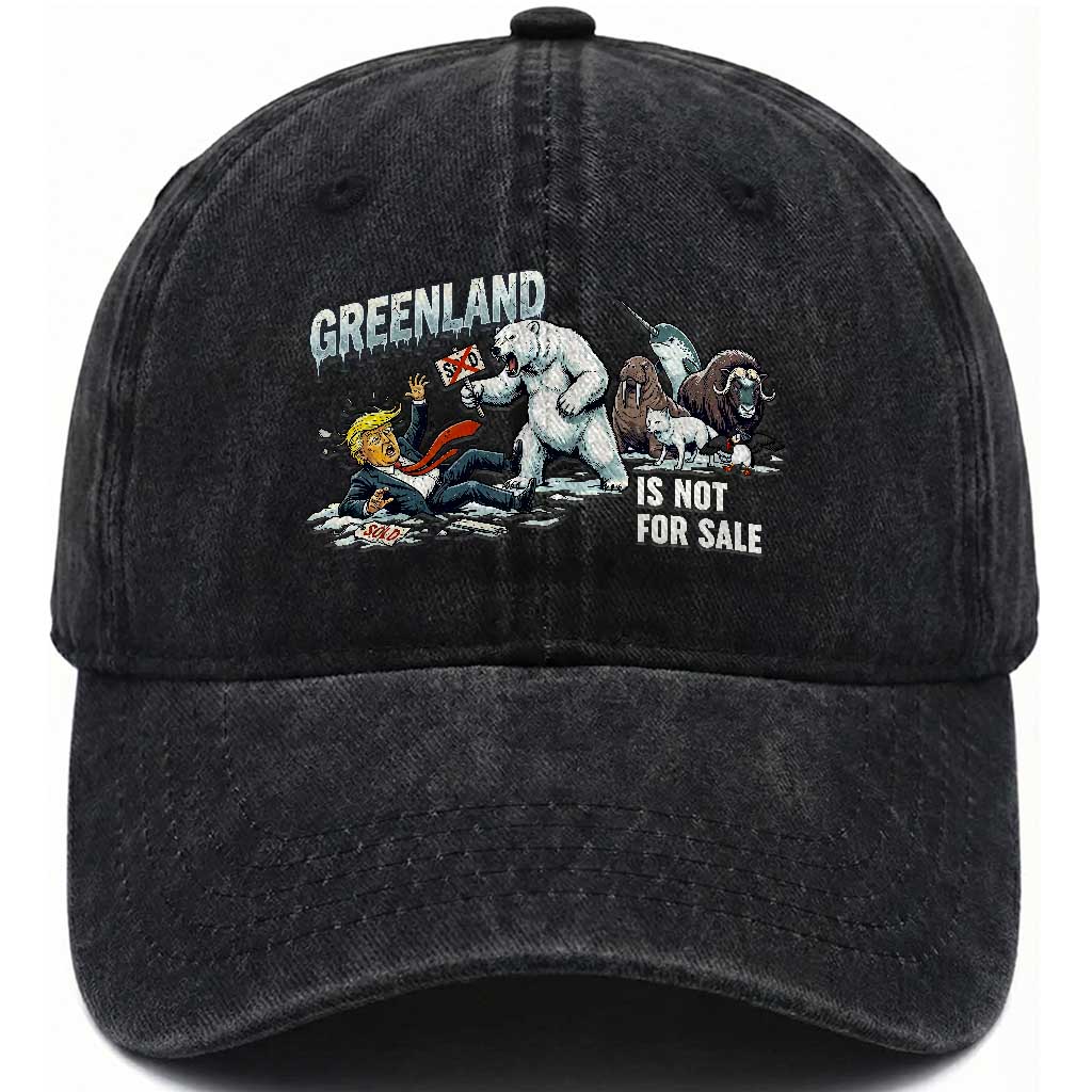 Greenland Not For Sale Washed Cotton Baseball Cap Political Humor Gift TS12 Print Your Wear