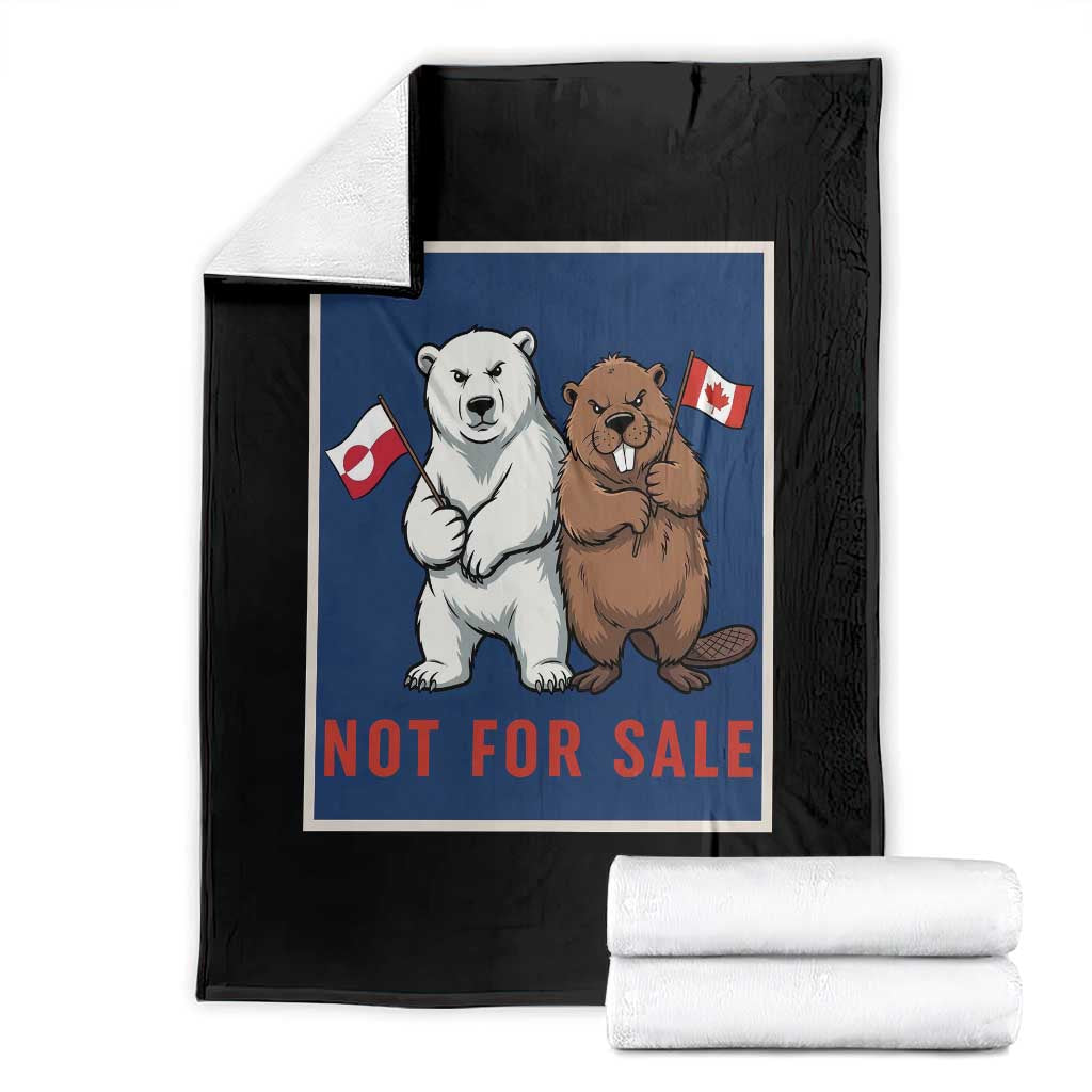 Funny Polar Bear And Beaver Political Protest Throw Blanket Not For Sale TS12 Black Print Your Wear