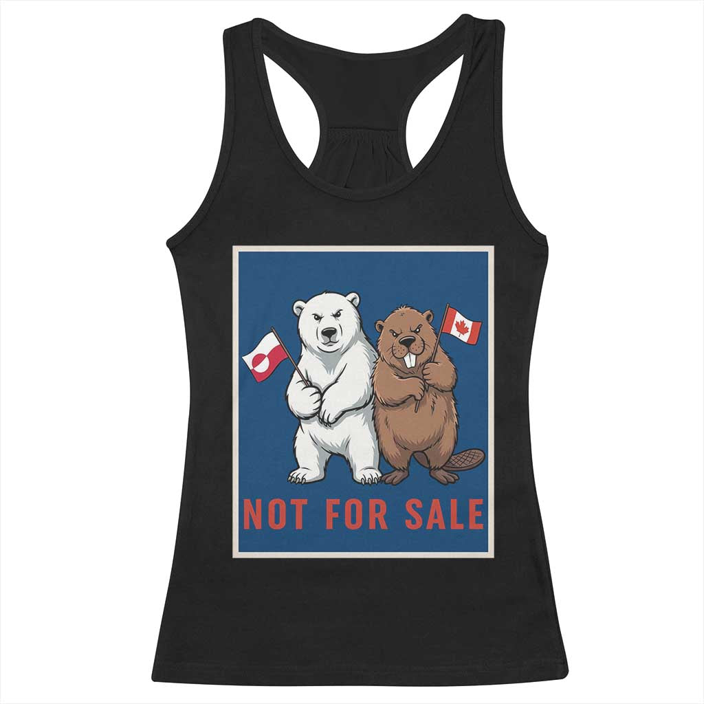 Funny Polar Bear And Beaver Political Protest Racerback Tank Top Not For Sale TS12 Black Print Your Wear