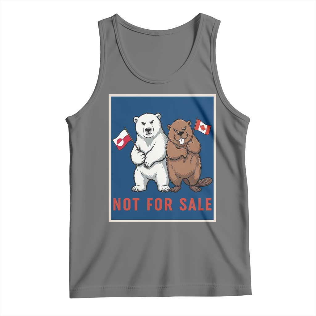 Funny Polar Bear And Beaver Political Protest Tank Top Not For Sale TS12 Black Heather Print Your Wear