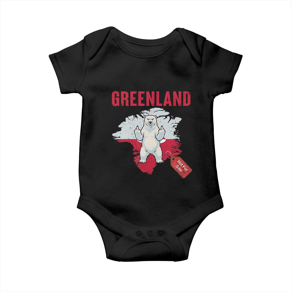 Greenland Is Not For Sale Baby Onesie Support Greenlander Gift TS12 Black Print Your Wear