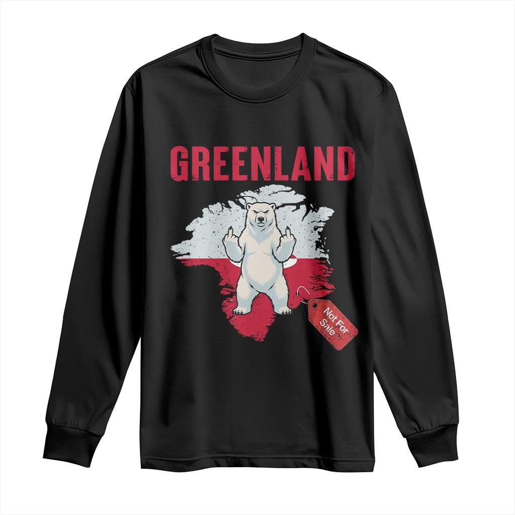 Greenland Is Not For Sale Long Sleeve Shirt Support Greenlander Gift TS12 Black Print Your Wear