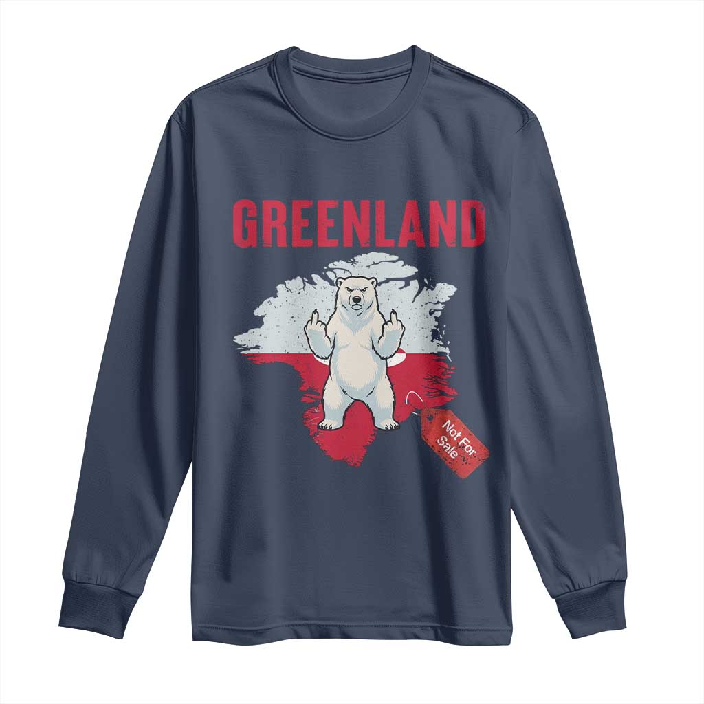 Greenland Is Not For Sale Long Sleeve Shirt Support Greenlander Gift TS12 Navy Print Your Wear