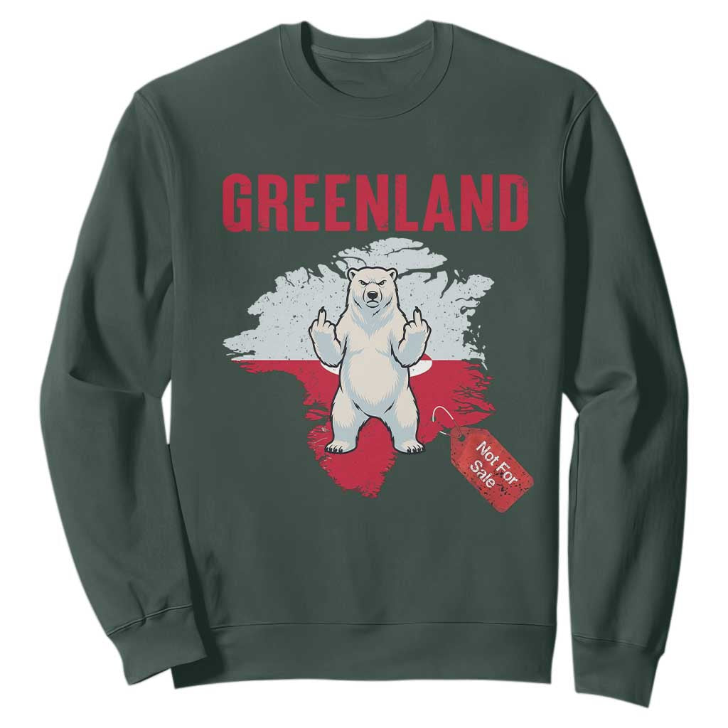 Greenland Is Not For Sale Sweatshirt Support Greenlander Gift TS12 Dark Forest Green Print Your Wear