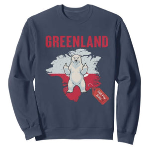 Greenland Is Not For Sale Sweatshirt Support Greenlander Gift TS12 Navy Print Your Wear