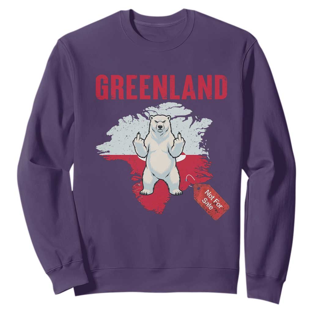 Greenland Is Not For Sale Sweatshirt Support Greenlander Gift TS12 Purple Print Your Wear