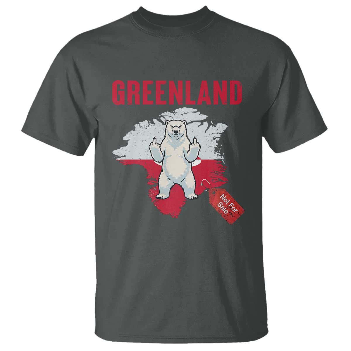 Greenland Is Not For Sale T Shirt Support Greenlander Gift TS12 Dark Heather Print Your Wear