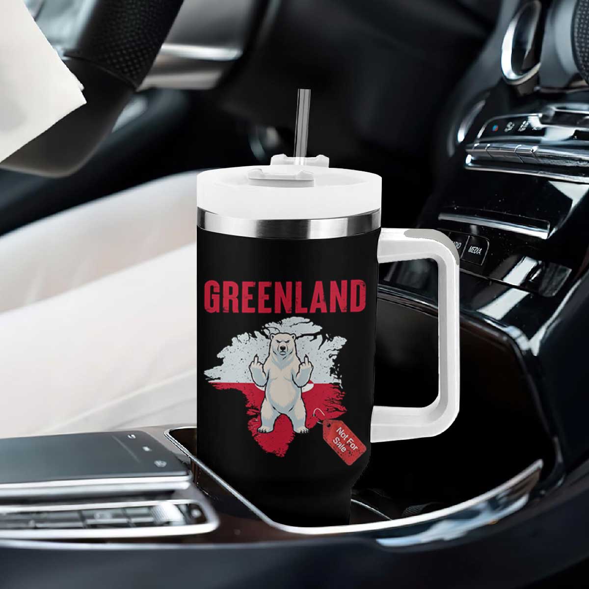 Greenland Is Not For Sale Tumbler With Handle Support Greenlander Gift TS12 Print Your Wear