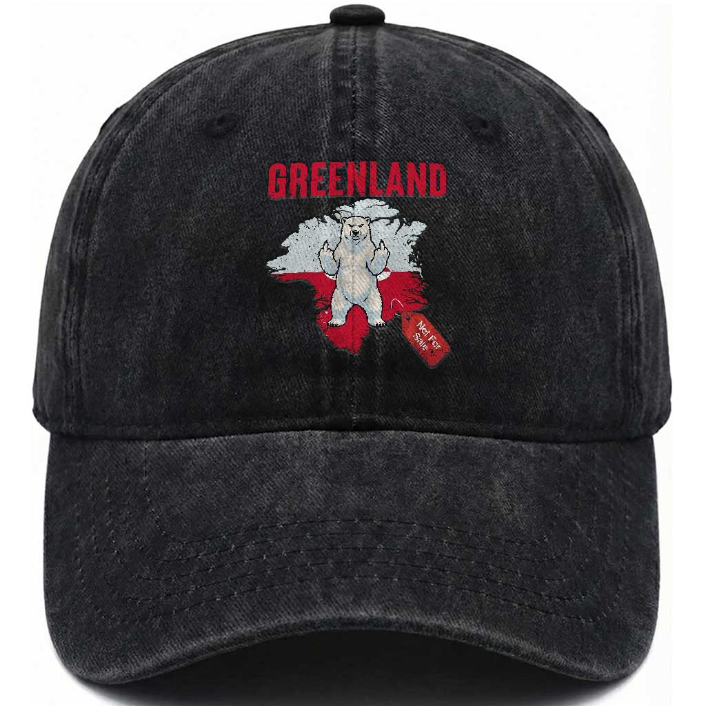 Greenland Is Not For Sale Washed Cotton Baseball Cap Support Greenlander Gift TS12 Print Your Wear