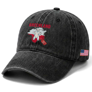 Greenland Is Not For Sale Washed Cotton Baseball Cap Support Greenlander Gift TS12 Print Your Wear