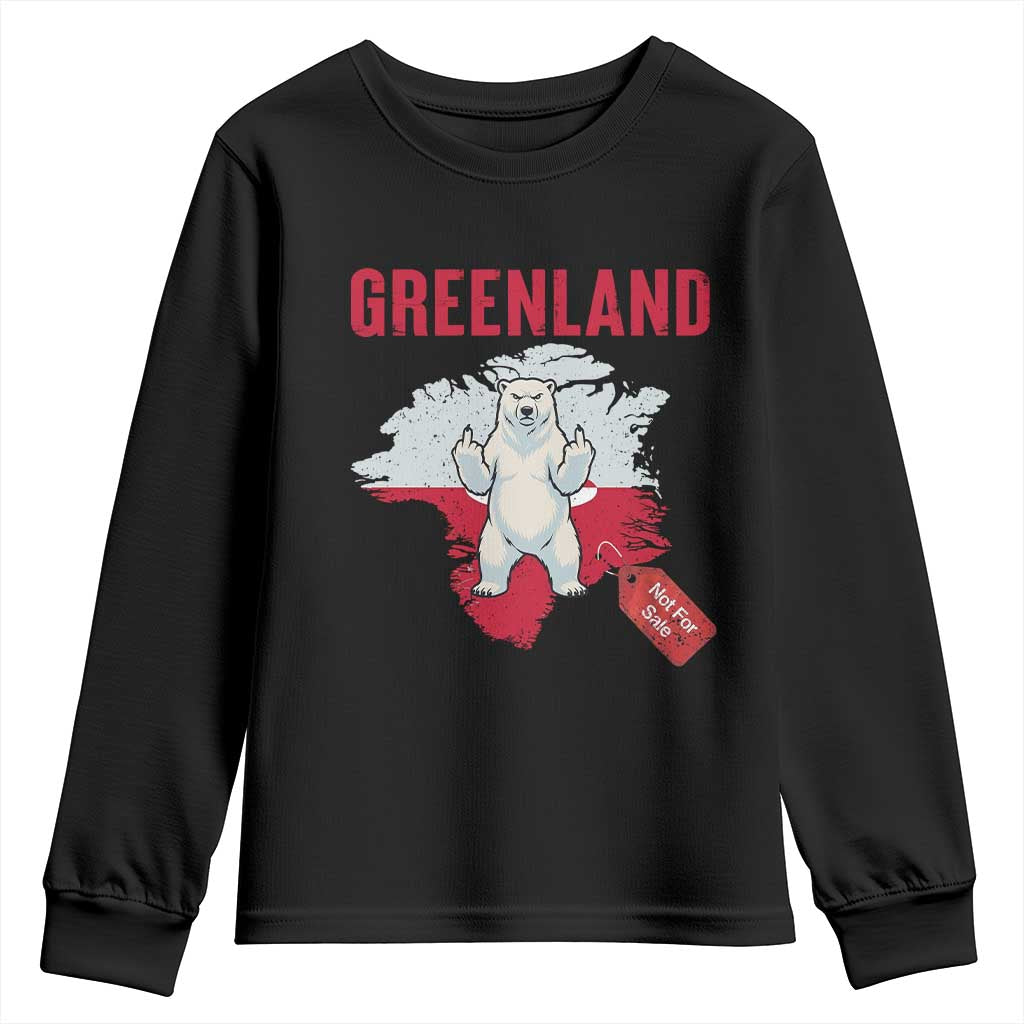 Greenland Is Not For Sale Youth Sweatshirt Support Greenlander Gift TS12 Black Print Your Wear