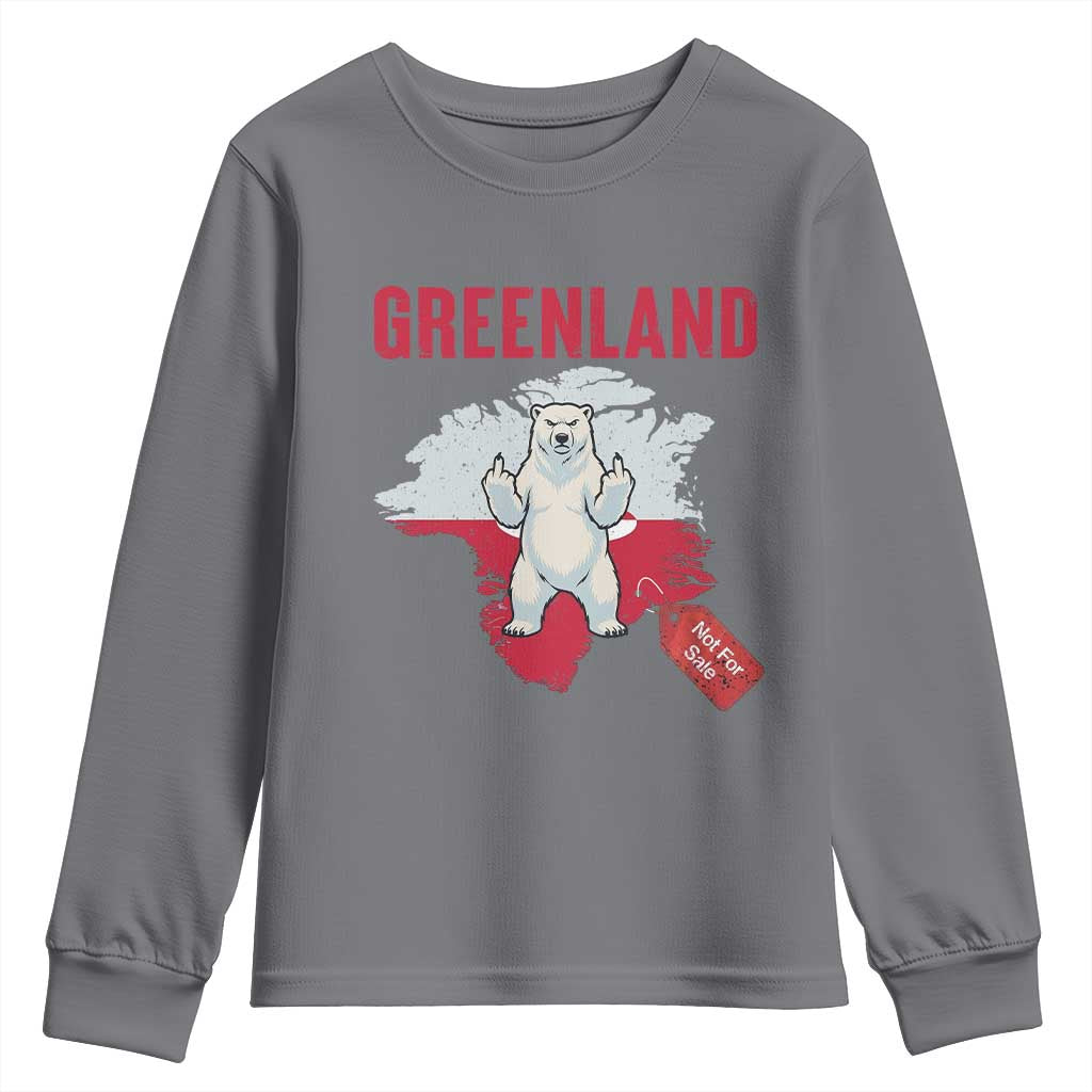 Greenland Is Not For Sale Youth Sweatshirt Support Greenlander Gift TS12 Charcoal Print Your Wear