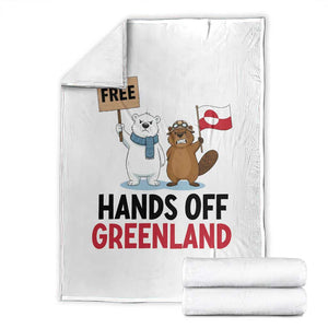 Funny Polar Bear Political Protest Throw Blanket Hands Off Greenland TS12 White Print Your Wear