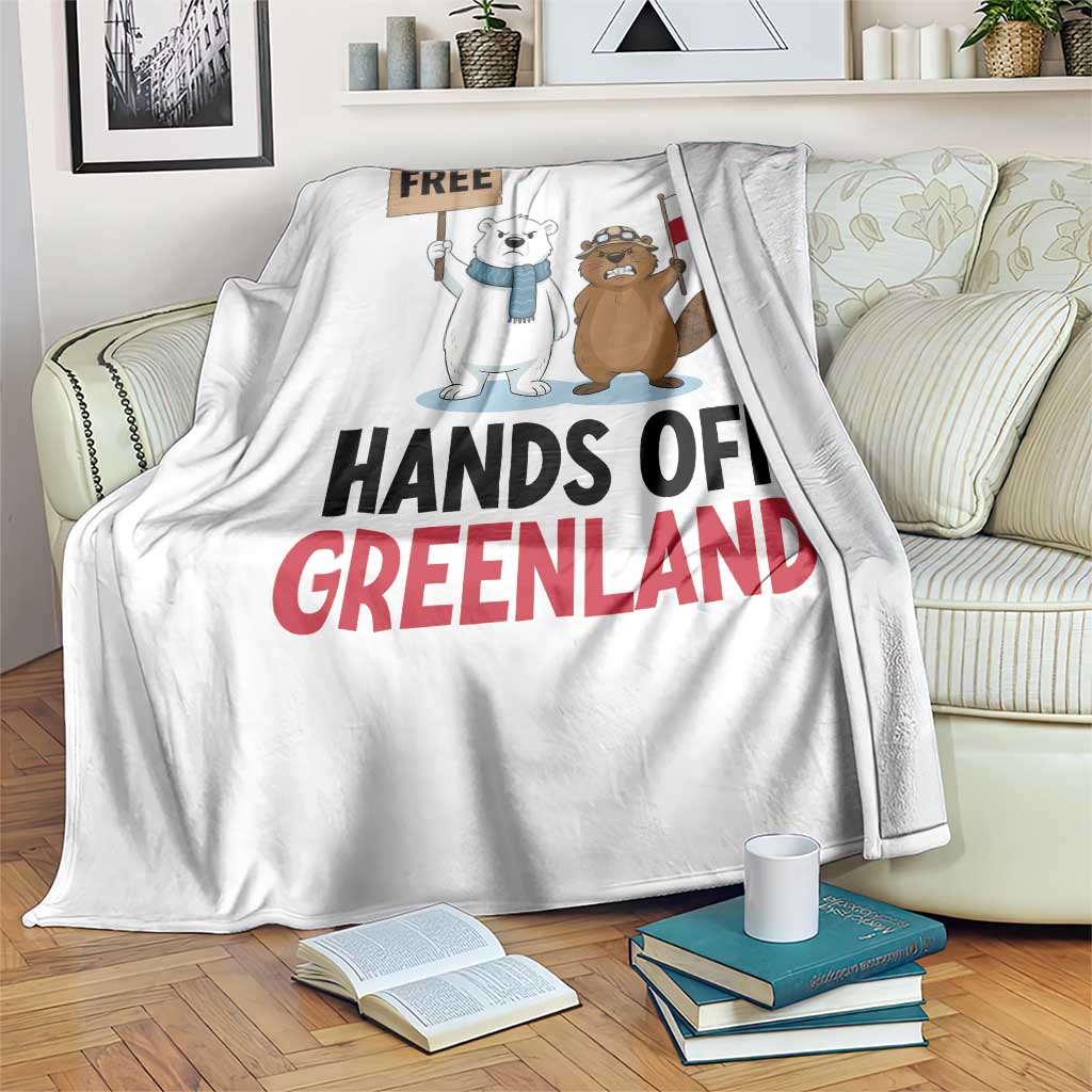 Funny Polar Bear Political Protest Throw Blanket Hands Off Greenland TS12 Print Your Wear