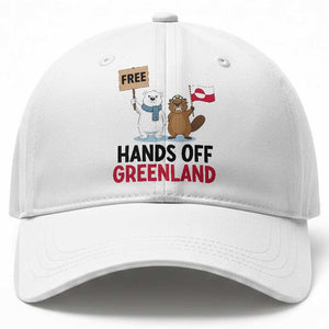 Funny Polar Bear Political Protest Baseball Cap Hands Off Greenland TS12 Print Your Wear