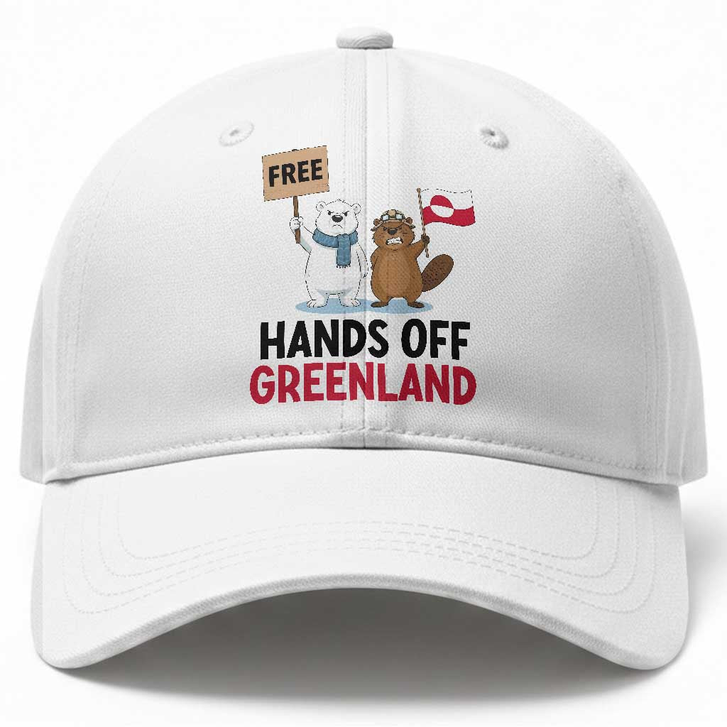 Funny Polar Bear Political Protest Baseball Cap Hands Off Greenland TS12 Print Your Wear