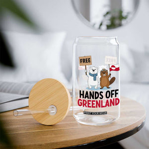 Funny Polar Bear Political Protest Glass Can Hands Off Greenland TS12 Print Your Wear