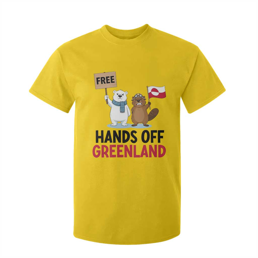Funny Polar Bear Political Protest T Shirt For Kid Hands Off Greenland TS12 Daisy Print Your Wear