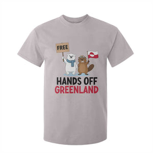 Funny Polar Bear Political Protest T Shirt For Kid Hands Off Greenland TS12 Ice Gray Print Your Wear