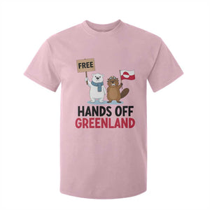 Funny Polar Bear Political Protest T Shirt For Kid Hands Off Greenland TS12 Light Pink Print Your Wear