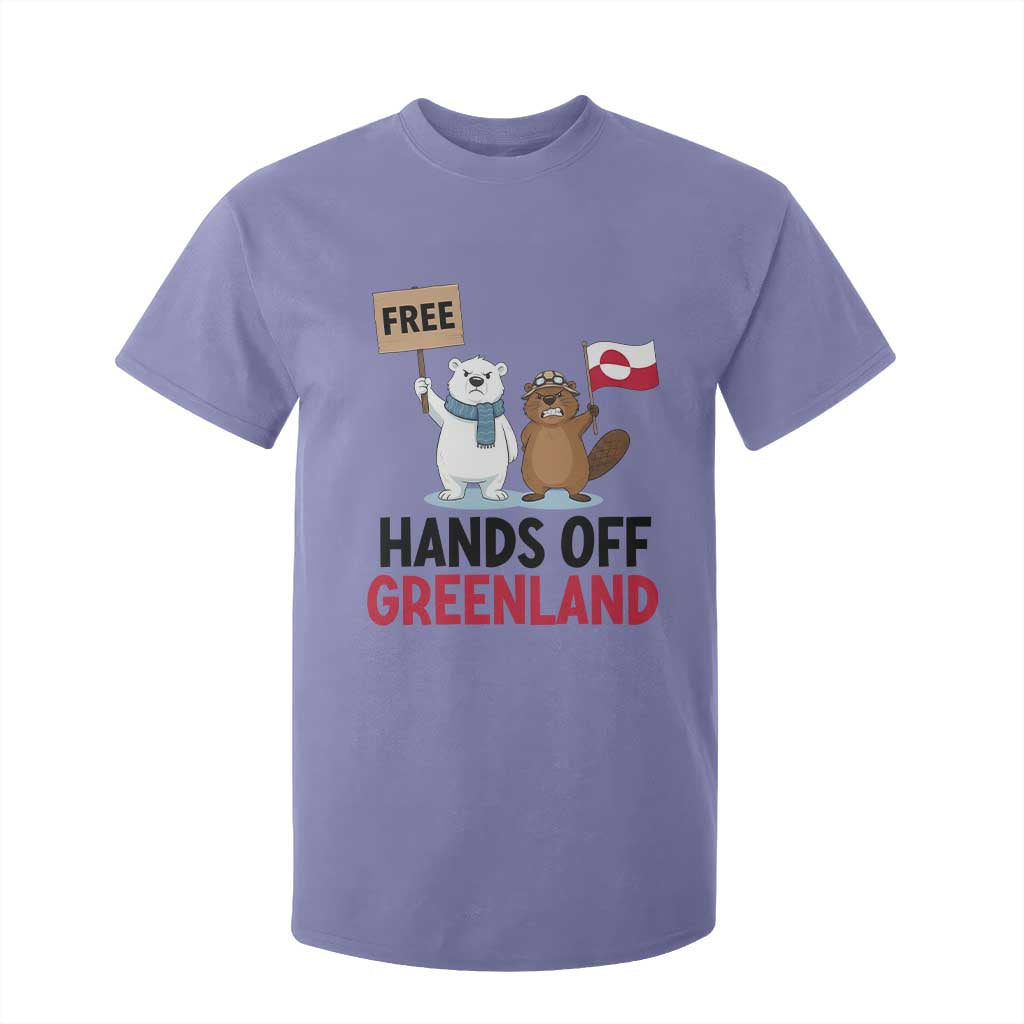 Funny Polar Bear Political Protest T Shirt For Kid Hands Off Greenland TS12 Violet Print Your Wear