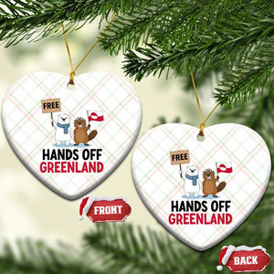 Funny Polar Bear Political Protest Ceramic Ornament Hands Off Greenland TS12 Print Your Wear