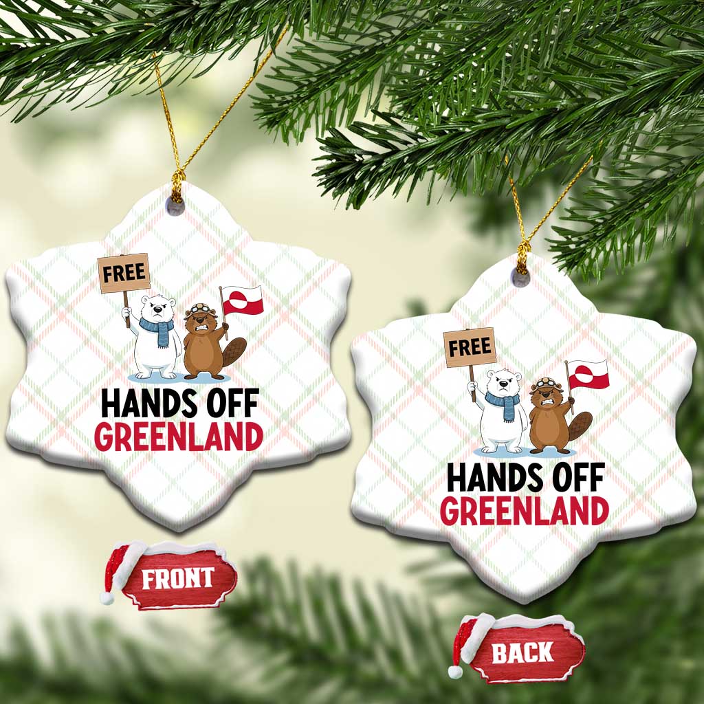 Funny Polar Bear Political Protest Ceramic Ornament Hands Off Greenland TS12 Print Your Wear