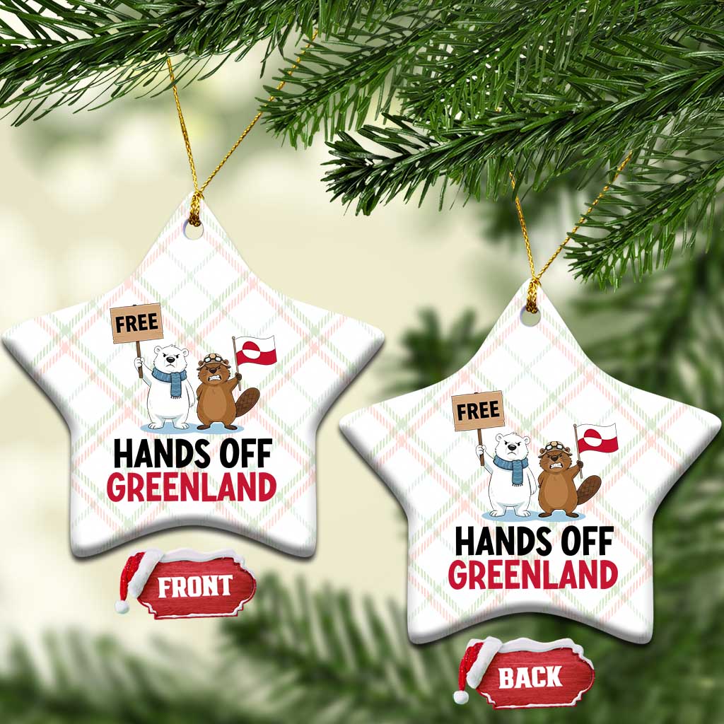 Funny Polar Bear Political Protest Ceramic Ornament Hands Off Greenland TS12 Print Your Wear