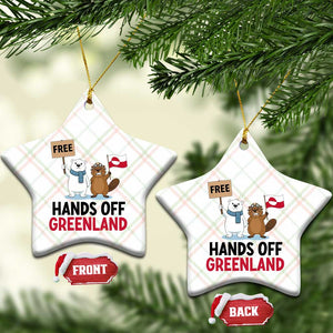 Funny Polar Bear Political Protest Ceramic Ornament Hands Off Greenland TS12 Print Your Wear