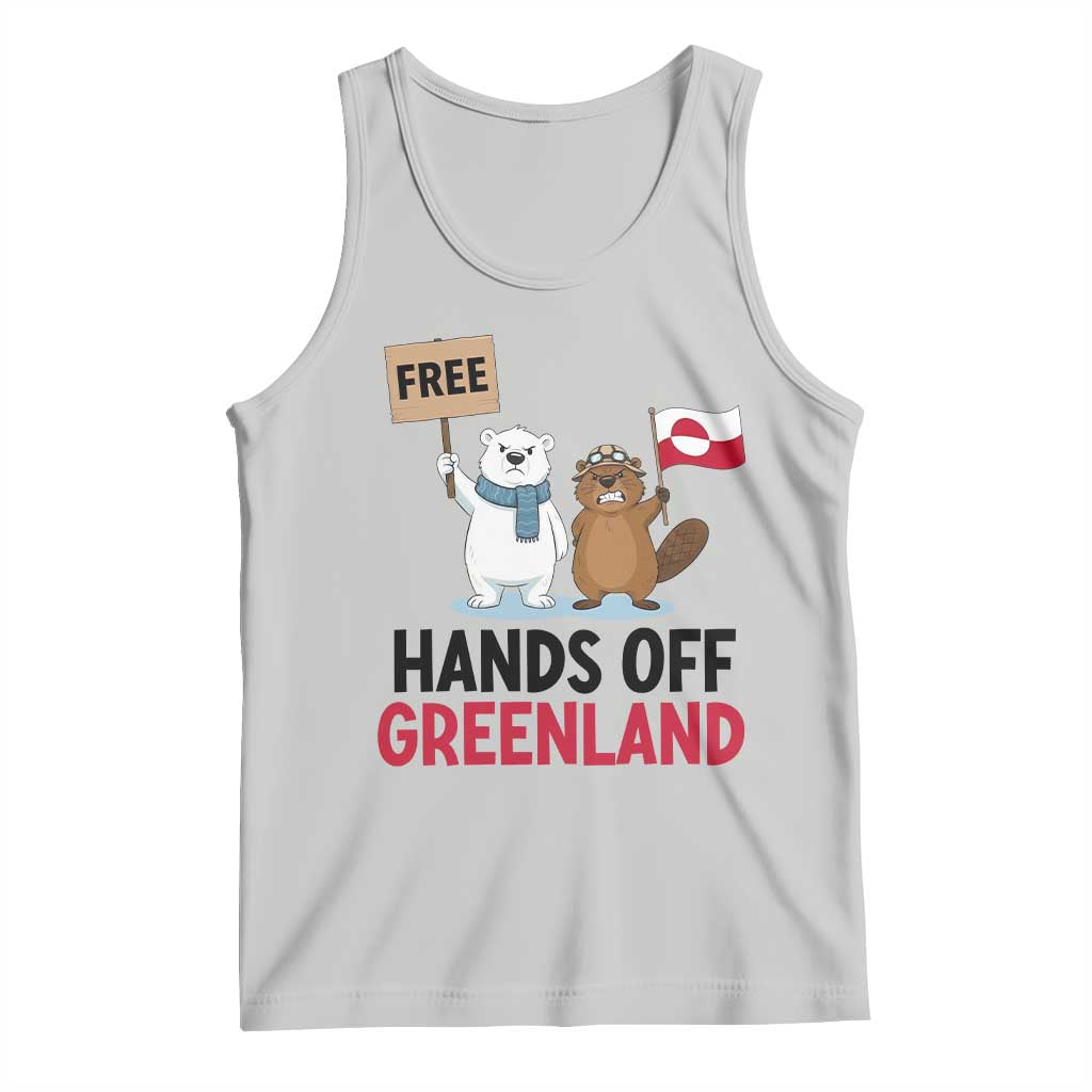Funny Polar Bear Political Protest Tank Top Hands Off Greenland TS12 Ash Print Your Wear