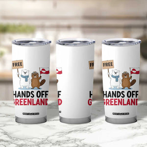 Funny Polar Bear Political Protest Tumbler Cup Hands Off Greenland TS12 Print Your Wear