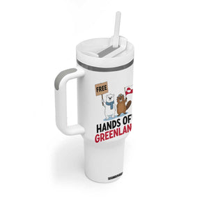 Funny Polar Bear Political Protest Tumbler With Handle Hands Off Greenland TS12 Print Your Wear