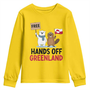 Funny Polar Bear Political Protest Youth Sweatshirt Hands Off Greenland TS12 Daisy Print Your Wear